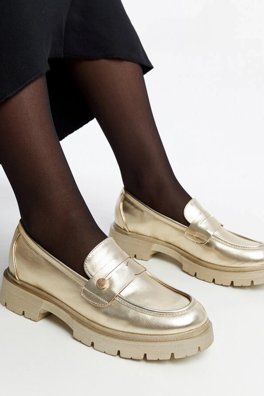 Mocassins dorés en simili cuir Mladenka