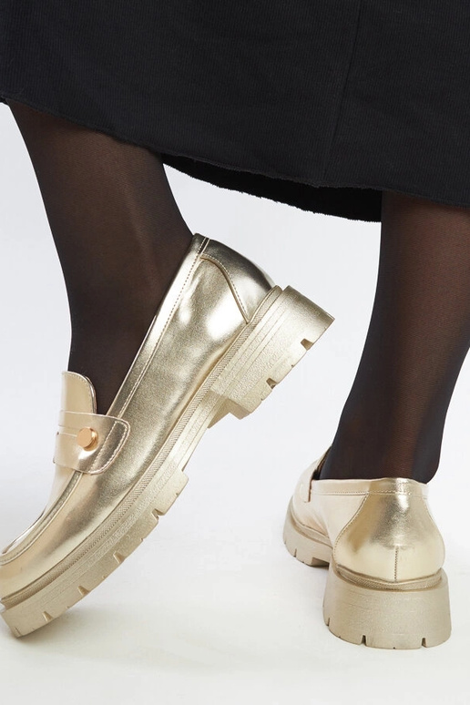 Mocassins dorés en simili cuir Mladenka