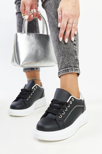 Baskets noires avec strass... 2