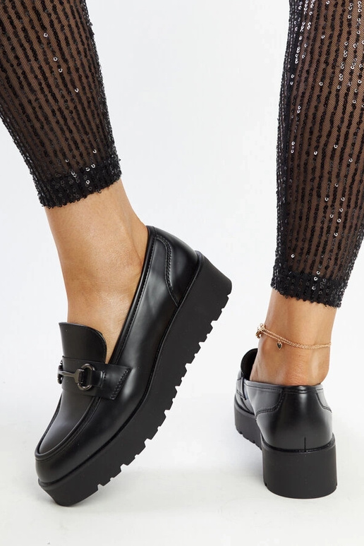 Mocassins compensés Oili noirs Mocassins compensés Oili noirs