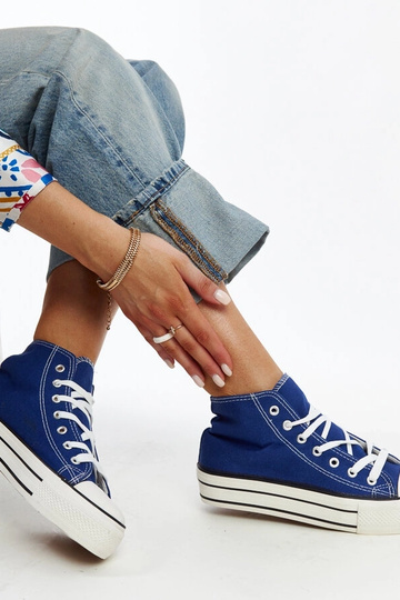 Baskets montantes bleues à... 2