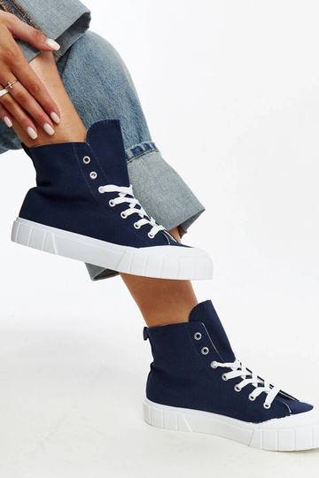 Baskets montantes bleu marine Vinka 2