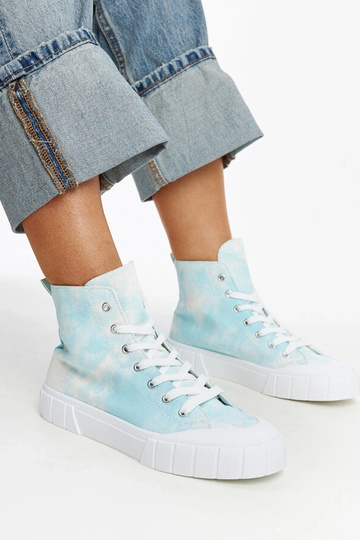 Baskets montantes en tissu bleu de Raissa 2