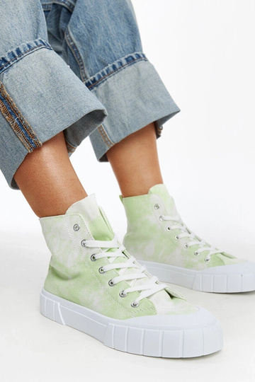 Baskets montantes en toile vert clair de Raissa
