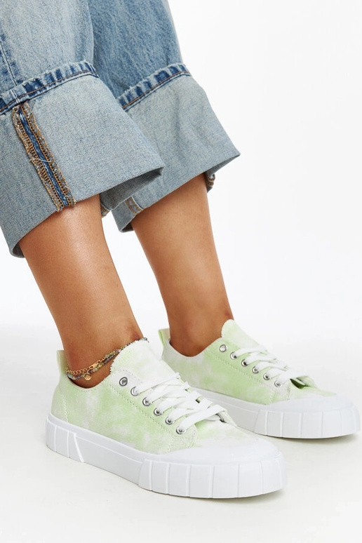 Baskets en tissu vert clair de Jerina