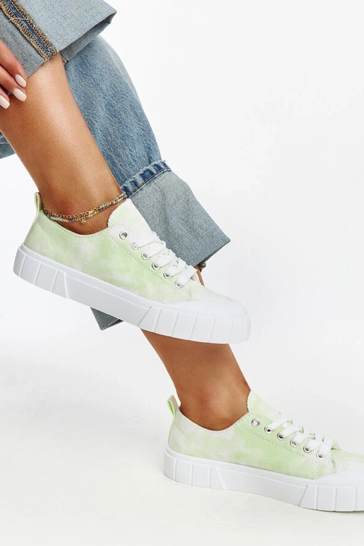 Baskets en tissu vert clair de Jerina