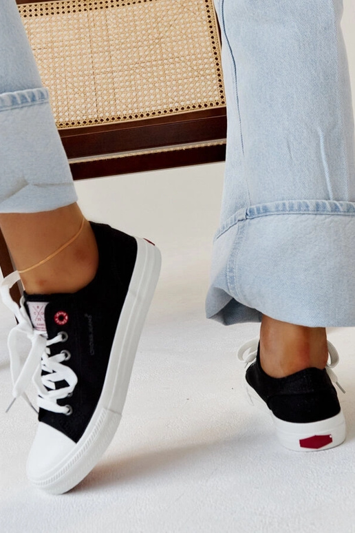 Baskets femme en tissu noir CROSS JEANS