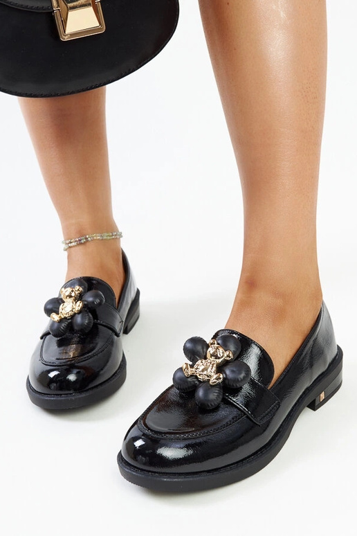 Aili mocassins laqués noires avec...