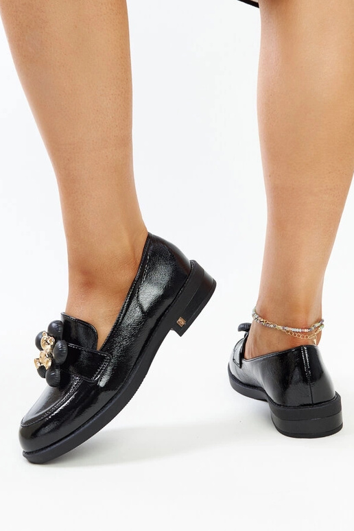 Aili mocassins laqués noires avec...