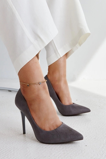 Ciemnoszare szpilki ze...