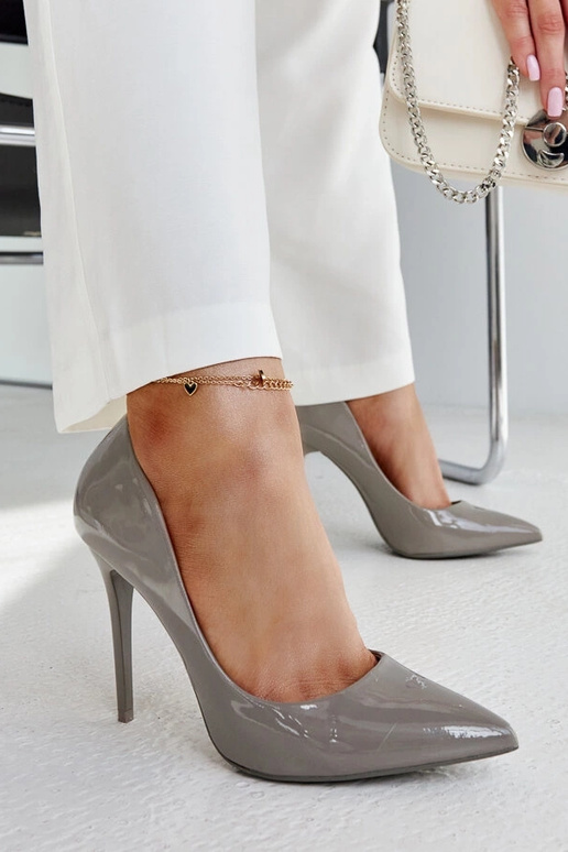 Jadoin escarpins laqués gris foncé...