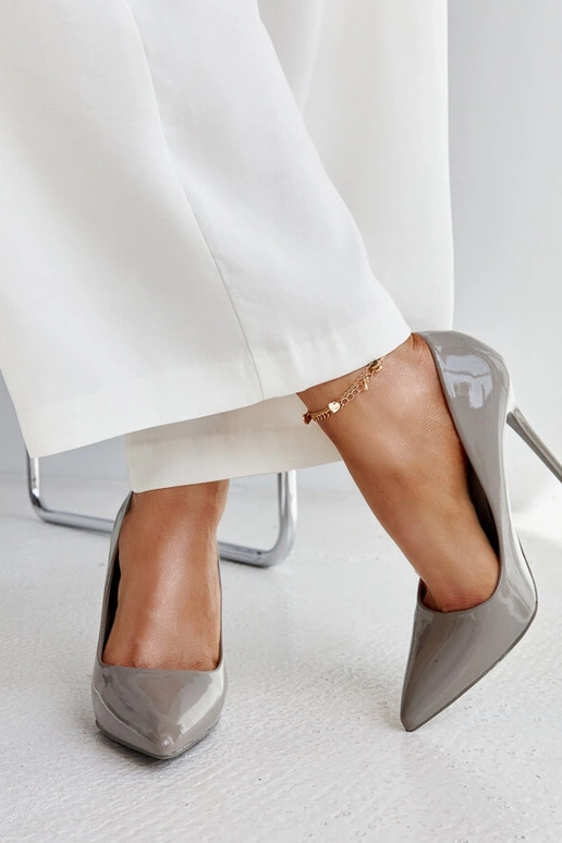 Jadoin escarpins laqués gris foncé...