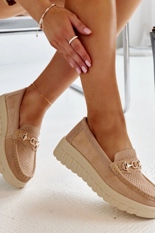 Taija derbies en cuir beiges avec...