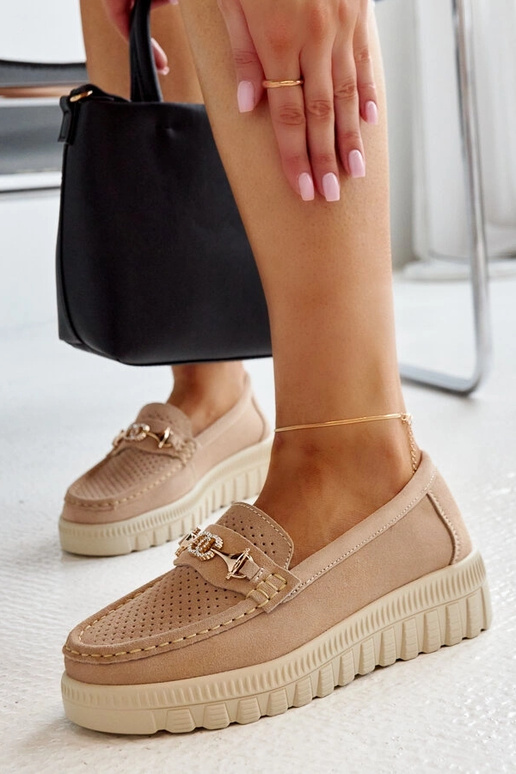 Taija derbies en cuir beiges avec...