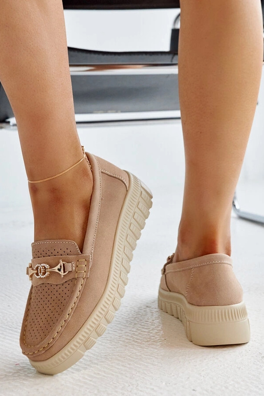 Taija derbies en cuir beiges avec...