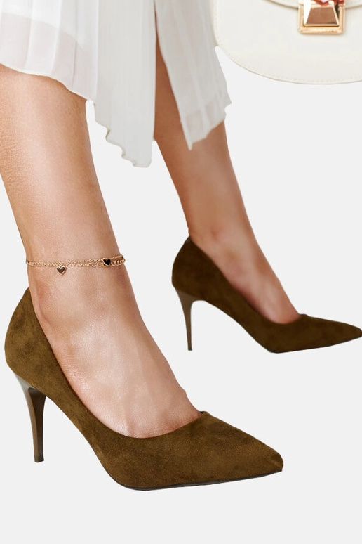 Paume escarpins en cuir vert foncé... Paume escarpins en cuir vert foncé...