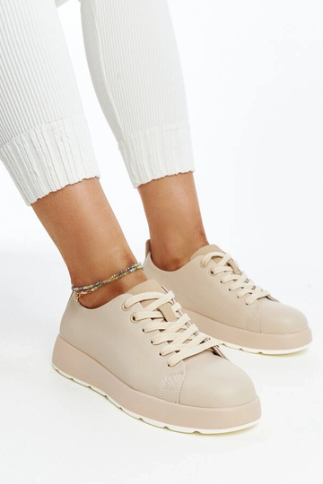 Baskets en cuir beige Samaha 2