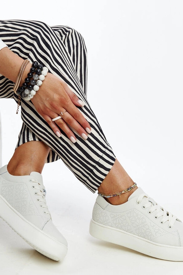 Baskets en cuir beige Sireen