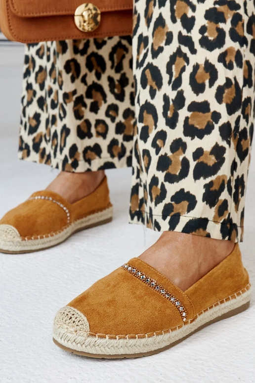 Espadrilles marron avec zircons Abia