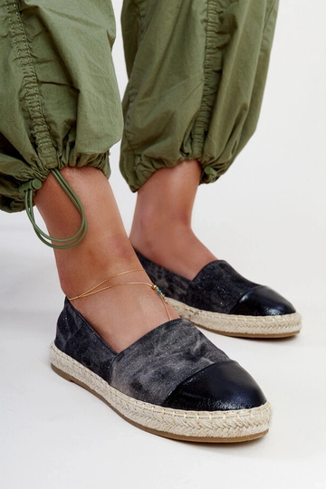 Espadrilles Surana noires brillantes