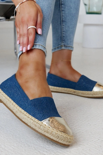 Espadrilles pailletées bleues et dorées Surana