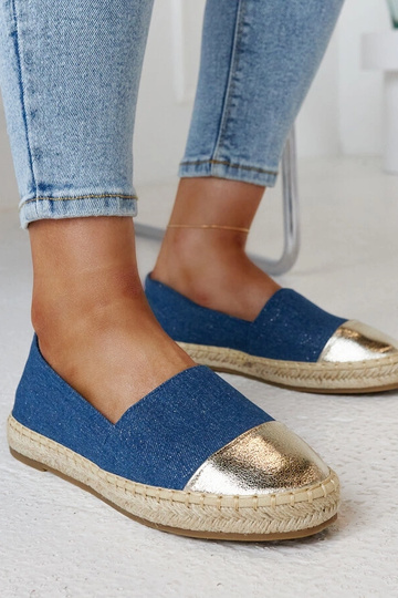 Espadrilles pailletées bleues et dorées Surana 2