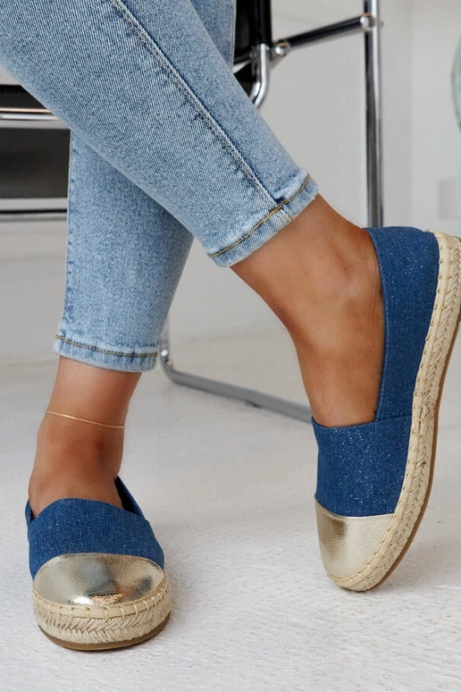 Espadrilles pailletées bleues et...