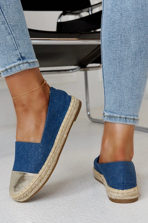 Espadrilles pailletées bleues et...