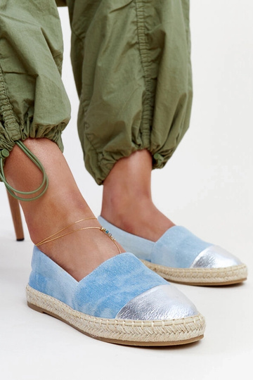 Espadrilles à paillettes bleues et argentées Surana