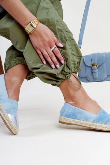 Espadrilles à paillettes bleues et argentées Surana 2
