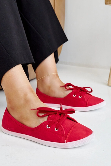 Baskets rouges à lacets en simili cuir Knudsen