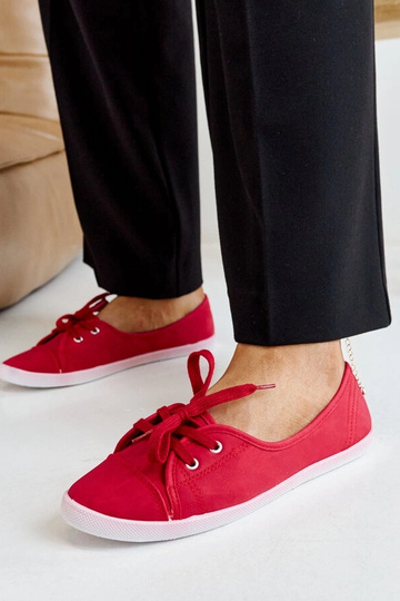 Baskets rouges à lacets en simili cuir Knudsen 2