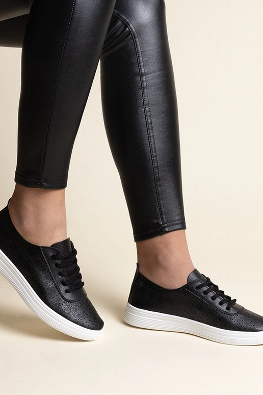 Baskets en cuir écologique noir Whitley Baskets en cuir écologique noir Whitley