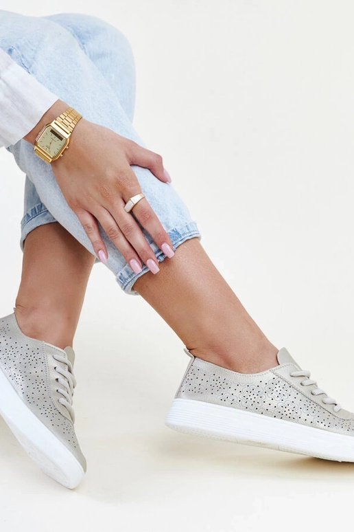 Baskets dorées en cuir écologique... Baskets dorées en cuir écologique...