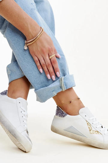 Baskets blanches effet... 2