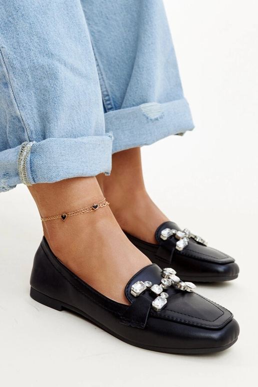 Mocassins noirs avec boucle en... Mocassins noirs avec boucle en...