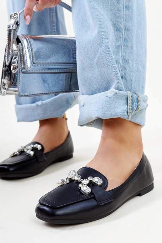 Mocassins noirs avec boucle en... Mocassins noirs avec boucle en...