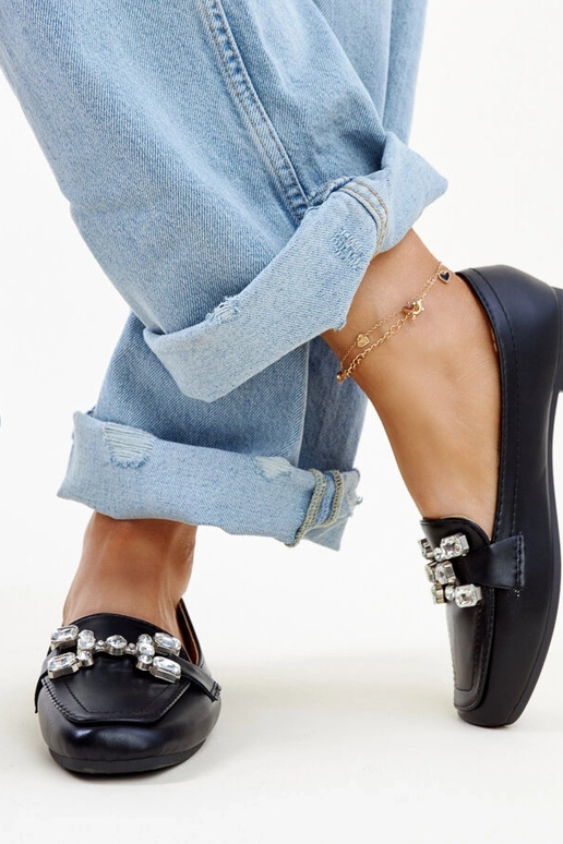 Mocassins noirs avec boucle en... Mocassins noirs avec boucle en...
