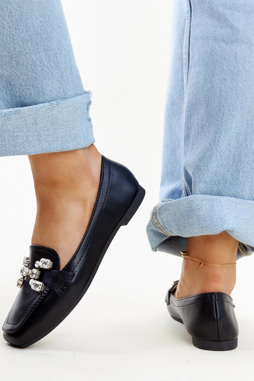 Mocassins noirs avec boucle en... Mocassins noirs avec boucle en...