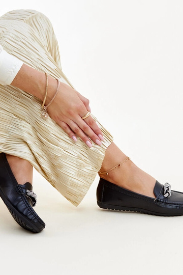 Mocassins noirs décorés de strass Adiba 2