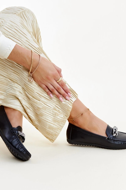 Mocassins noirs décorés de strass Adiba Mocassins noirs décorés de strass Adiba