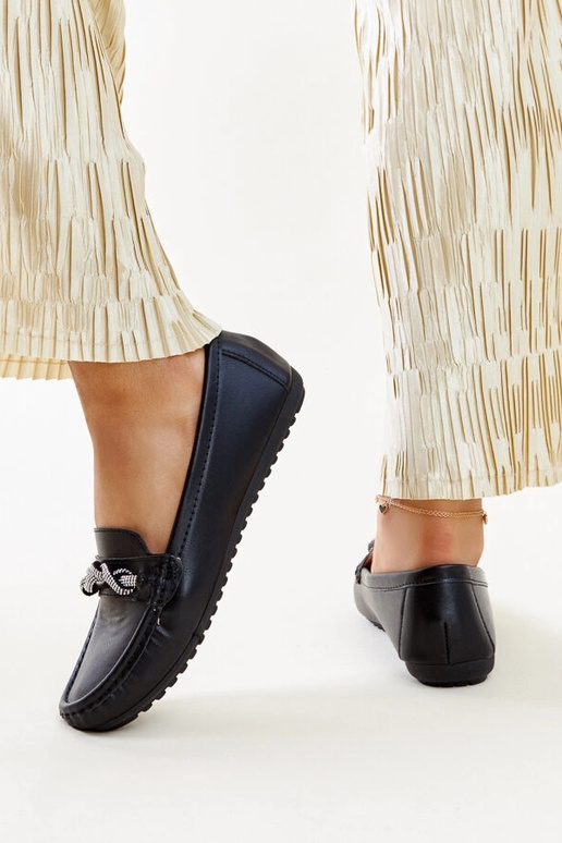 Mocassins noirs décorés de strass Adiba Mocassins noirs décorés de strass Adiba