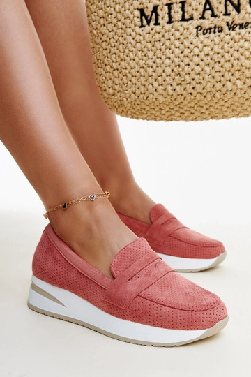 Chaussures Muna roses perforées