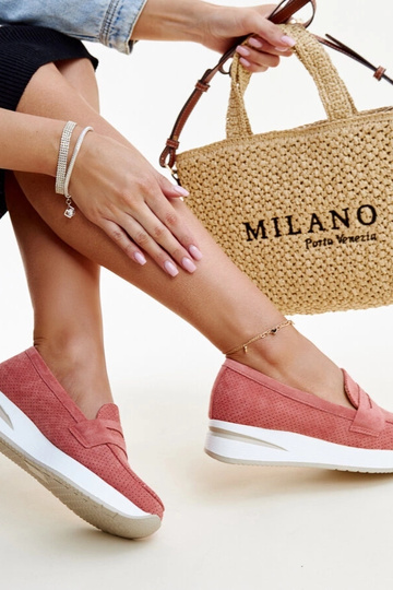 Chaussures Muna roses perforées 2