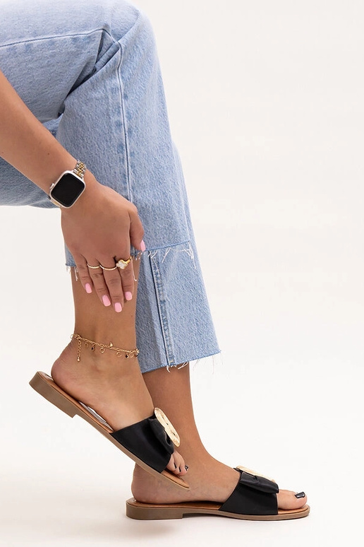 Claquettes à boucle Limera noires Claquettes à boucle Limera noires