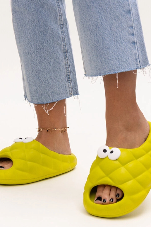 Tongs en mousse verte avec yeux Gorges Tongs en mousse verte avec yeux Gorges