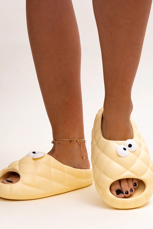 Tongs en mousse beige avec yeux Gorges Tongs en mousse beige avec yeux Gorges