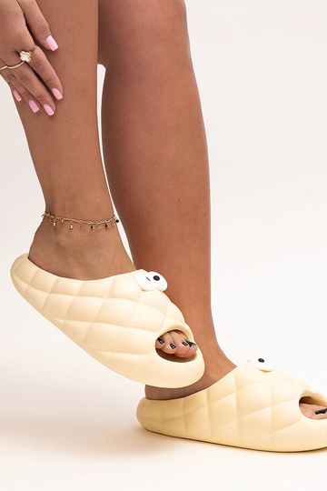 Tongs en mousse beige avec yeux Gorges 2