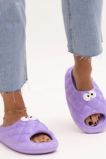 Chaussons en mousse violets Gorges avec yeux