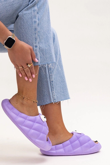 Chaussons en mousse violets Gorges avec yeux 2